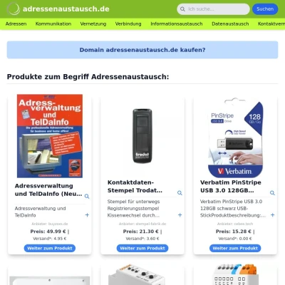 Screenshot adressenaustausch.de