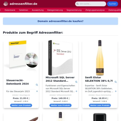 Screenshot adressenfilter.de