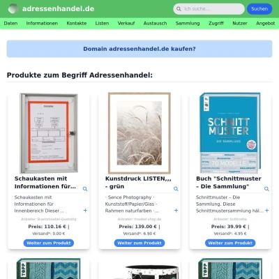 Screenshot adressenhandel.de