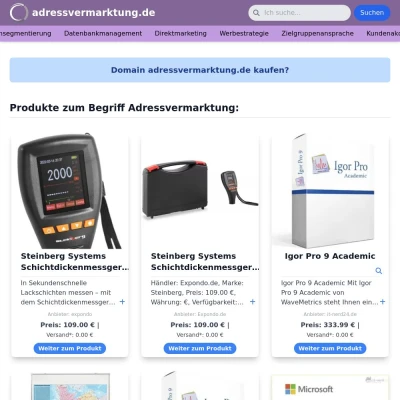 Screenshot adressvermarktung.de