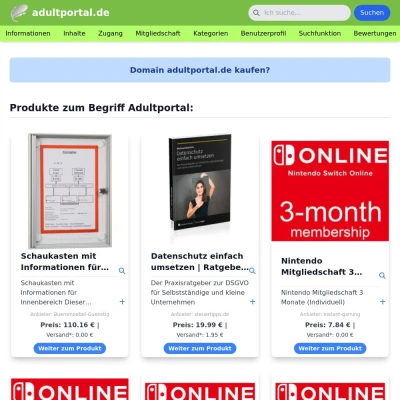 Screenshot adultportal.de