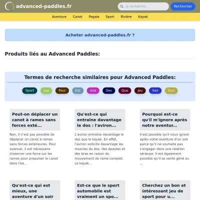 Screenshot advanced-paddles.fr