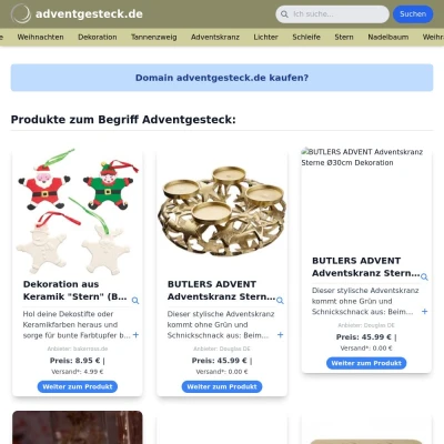Screenshot adventgesteck.de