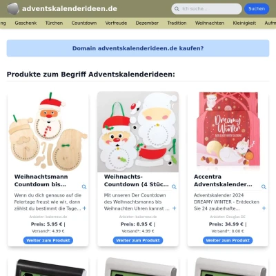 Screenshot adventskalenderideen.de