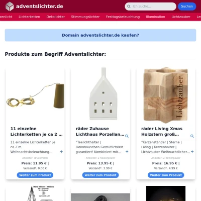 Screenshot adventslichter.de