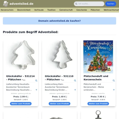 Screenshot adventslied.de
