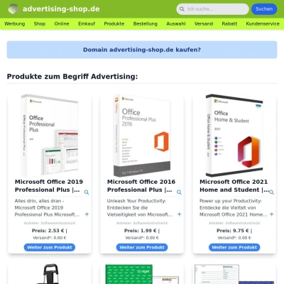 Screenshot advertising-shop.de