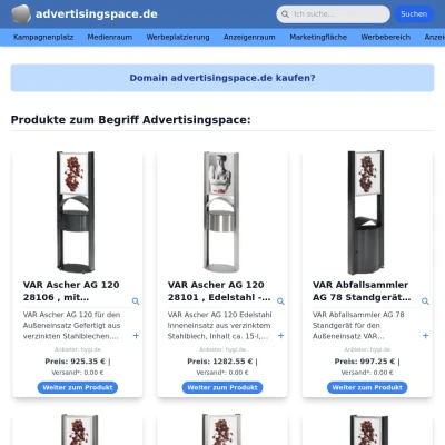 Screenshot advertisingspace.de