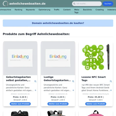 Screenshot aehnlichewebseiten.de