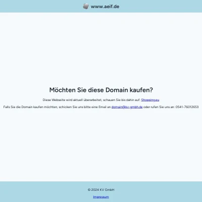 Screenshot aeif.de