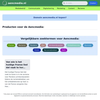 Screenshot aencmedia.nl