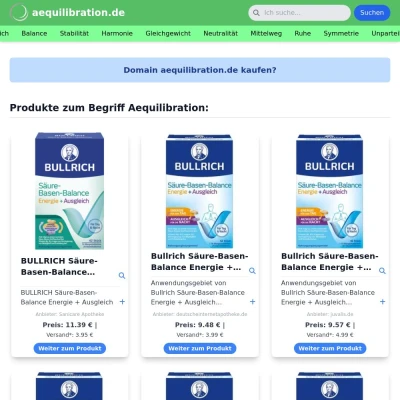 Screenshot aequilibration.de