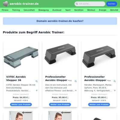 Screenshot aerobic-trainer.de