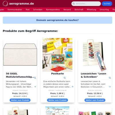 Screenshot aerogramme.de