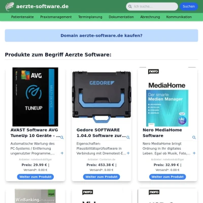 Screenshot aerzte-software.de