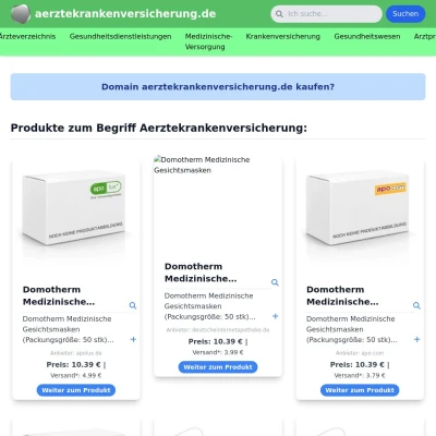 Screenshot aerztekrankenversicherung.de