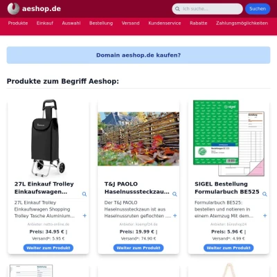 Screenshot aeshop.de