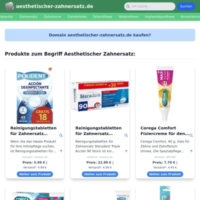 Screenshot aesthetischer-zahnersatz.de