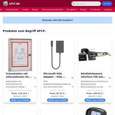 Screenshot afcf.de