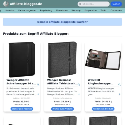 Screenshot affiliate-blogger.de