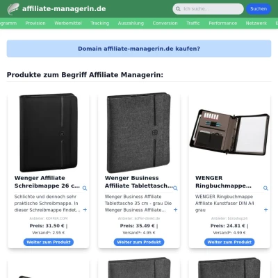 Screenshot affiliate-managerin.de