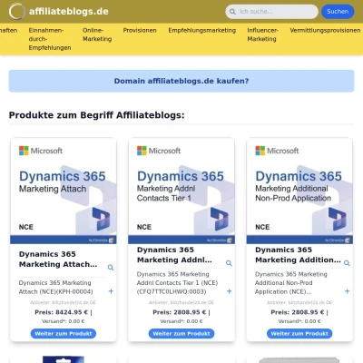 Screenshot affiliateblogs.de