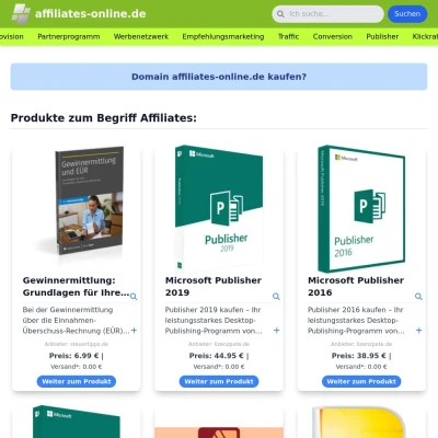 Screenshot affiliates-online.de