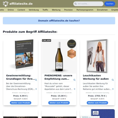 Screenshot affiliatesite.de