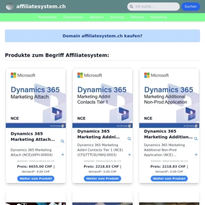 Screenshot affiliatesystem.ch