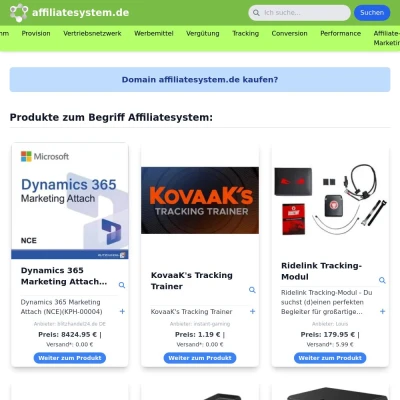 Screenshot affiliatesystem.de