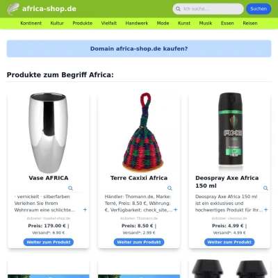 Screenshot africa-shop.de