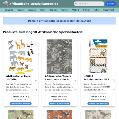 Screenshot afrikanische-spezialitaeten.de