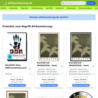 Screenshot afrikanisierung.de