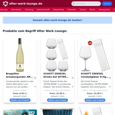 Screenshot after-work-lounge.de