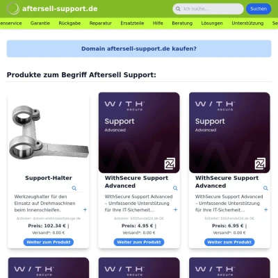 Screenshot aftersell-support.de