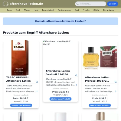 Screenshot aftershave-lotion.de