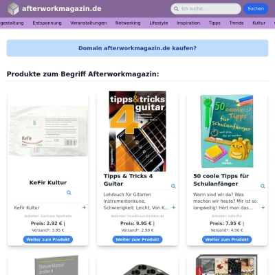 Screenshot afterworkmagazin.de