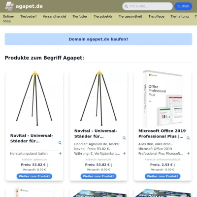 Screenshot agapet.de