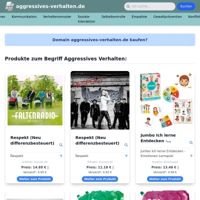 Screenshot aggressives-verhalten.de