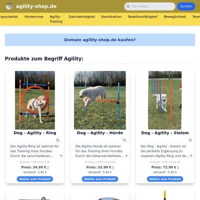 Screenshot agility-shop.de
