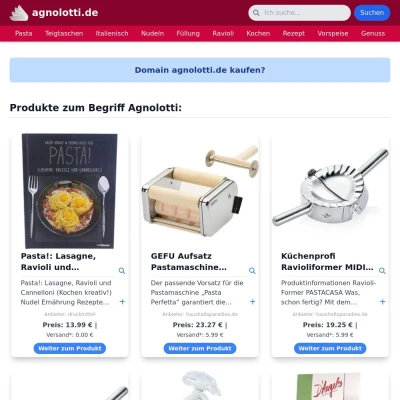 Screenshot agnolotti.de