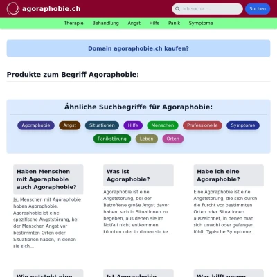 Screenshot agoraphobie.ch