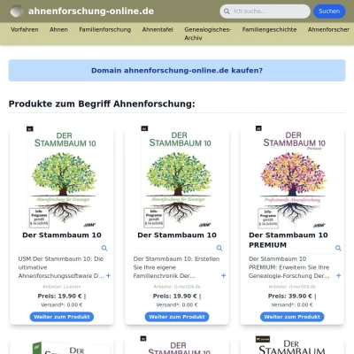 Screenshot ahnenforschung-online.de