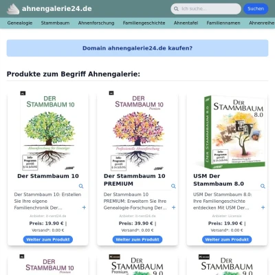Screenshot ahnengalerie24.de