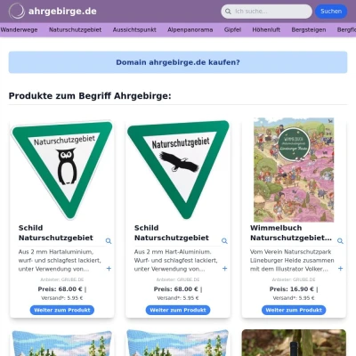 Screenshot ahrgebirge.de