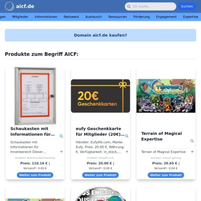 Screenshot aicf.de