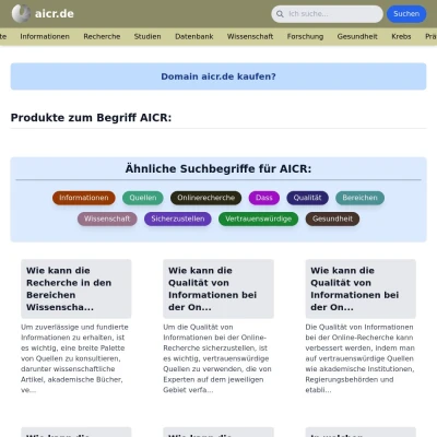 Screenshot aicr.de