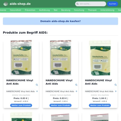 Screenshot aids-shop.de