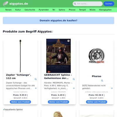 Screenshot aigyptos.de