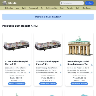 Screenshot aihl.de